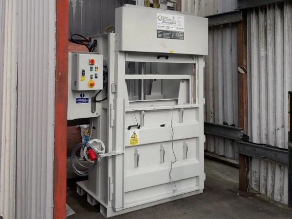 Vertical Mill Sized Baler installed and ready for use